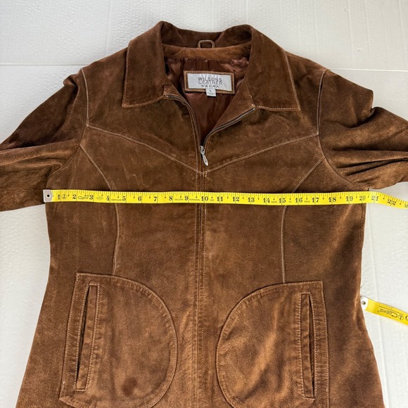 Wilsons Leather Maxima Brown Suede Zip Up Jacket Women's Size L Western Style - Picture 8 of 11